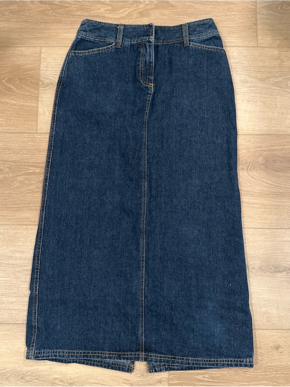 Kate Hill Denim Jean Straight Pencil Skirt Women’s 4P Blue Classic Long Maxi